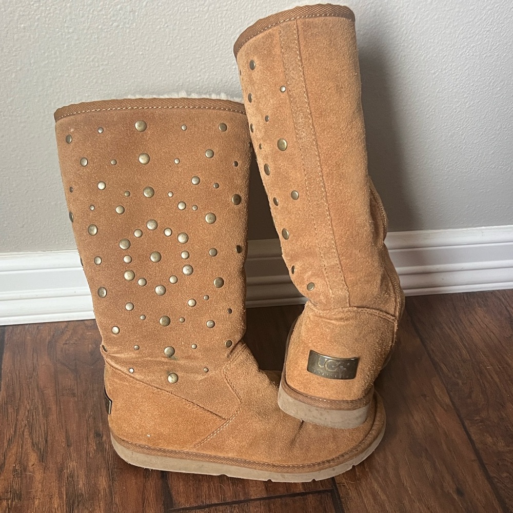 UGG RockStar Studded Tan Suede Boots